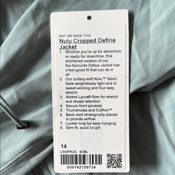 lululemon Nulu Cropped Define Jacket - Silver Blue 14 - Picture 5 of 6